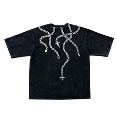 Kitsukai "Kurapika Ring Chains" Hunter x Hunter Vintage Washed Oversized T-Shirt V1