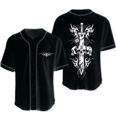Berserk Skull Death Metal Baseball Jersey
