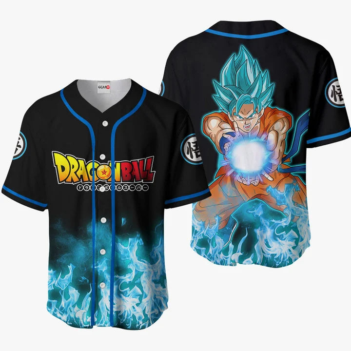 3D Anime Goku Blue Custom Fandom - Dragon Ball Baseball Tee