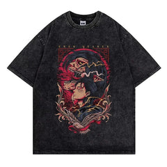 Kitsukai "Eren Yeager Attack Titans Power" Attack on Titan Vintage Washed Oversized T-Shirt V2
