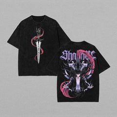 Kitsukai "Sung Jin Woo x Igris" Solo Leveling Vintage Washed Oversized T-Shirt