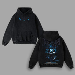 Kitsukai "Iron" Solo Leveling Vintage Oversized Hoodie