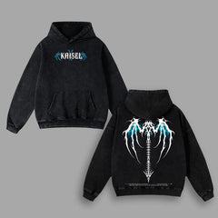 Kitsukai "Kaisel" Solo Leveling Vintage Oversized Hoodie