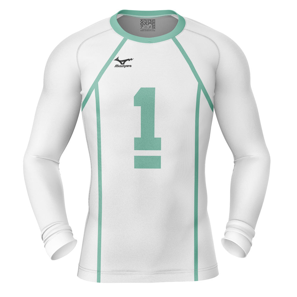 Aoba Johsai High Seijoh #1 Haikyuu Long Sleeve Rash Guard Compression Shirt