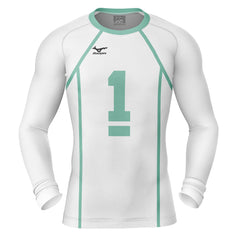 Aoba Johsai High Seijoh #1 Haikyuu Long Sleeve Rash Guard Compression Shirt