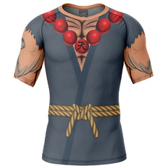 Akuma Street Fighter Short Sleeve Rash Guard Compression Shirt