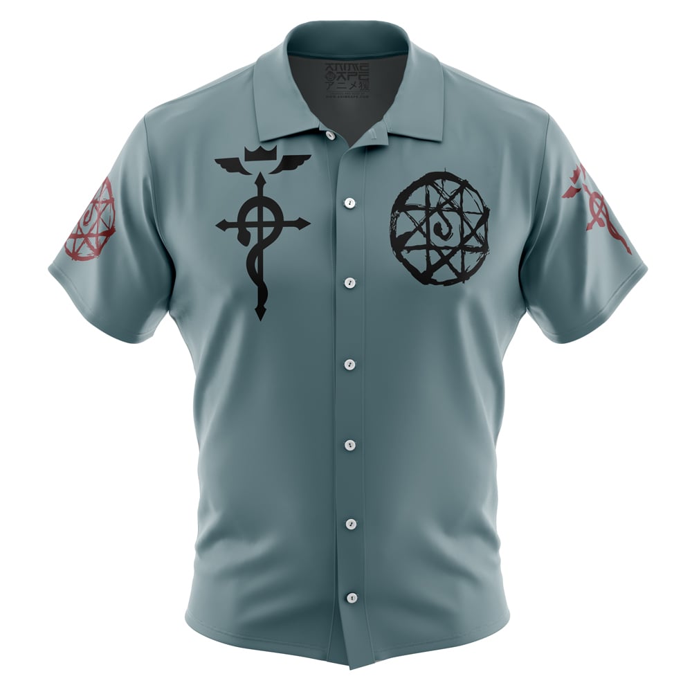 Alphonse V2 Fullmetal Alchemist Button Up Hawaiian Shirt