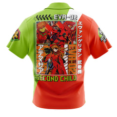 Asuka Langley Sohryu x Eva 02 Eva Button Up Hawaiian Shirt