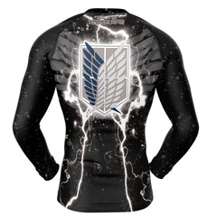 Black Scouting Regiment Attack On Titan Long Sleeve Rash Guard Compression Shirt