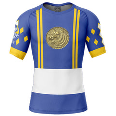 Blue Ranger Ninjetti Rangers Short Sleeve Rash Guard Compression Shirt