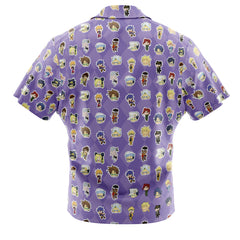 Chibi Jojo's Bizarre Adventure Characters Pattern Button Up Hawaiian Shirt