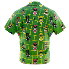 Chibi Power Rangers Pattern Button Up Hawaiian Shirt