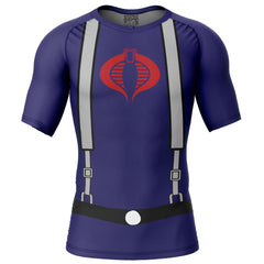 Cobra Trooper Cartoon Version GI Joe Short Sleeve Rash Guard Compression Shirt