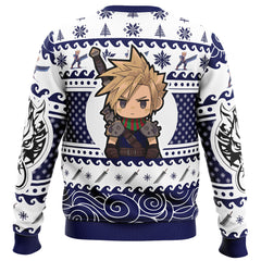 Chibi Cloud Strife Final Fantasy VII Ugly Christmas Sweater