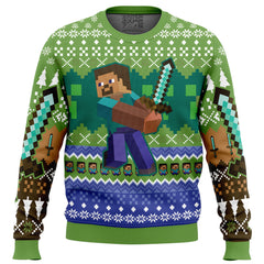 Christmas Minecraft Steve Ugly Christmas Sweater