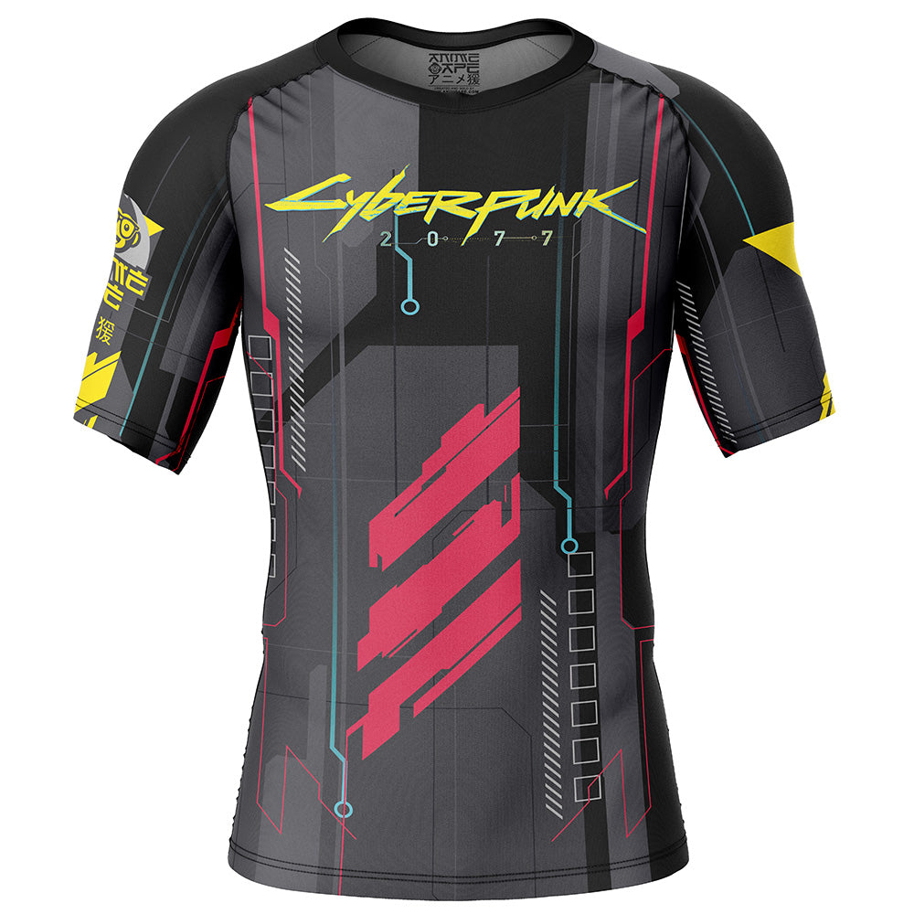 Cyberpunk 2077 Short Sleeve Rash Guard Compression Shirt