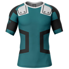 Deku My Hero Academia Short Sleeve Rash Guard Compression Shirt