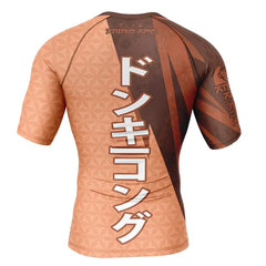 Donkey Kong Super Smash Bros Short Sleeve Rash Guard Compression Shirt