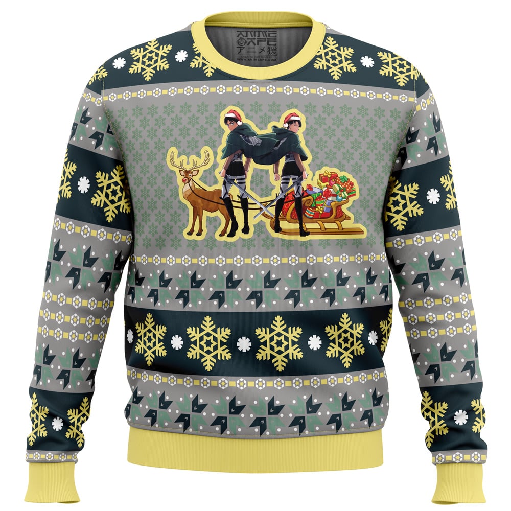 Eren Levi Attack on Titan Ugly Christmas Sweater