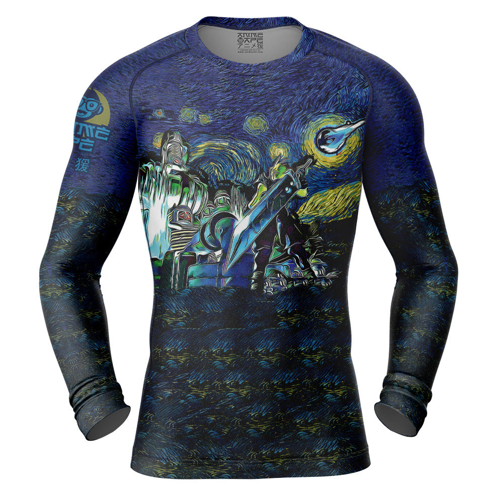 Final Fantasy 7 Starry Night Long Sleeve Rash Guard Compression Shirt