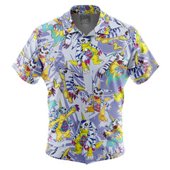Gabumon Digimon Button Up Hawaiian Shirt