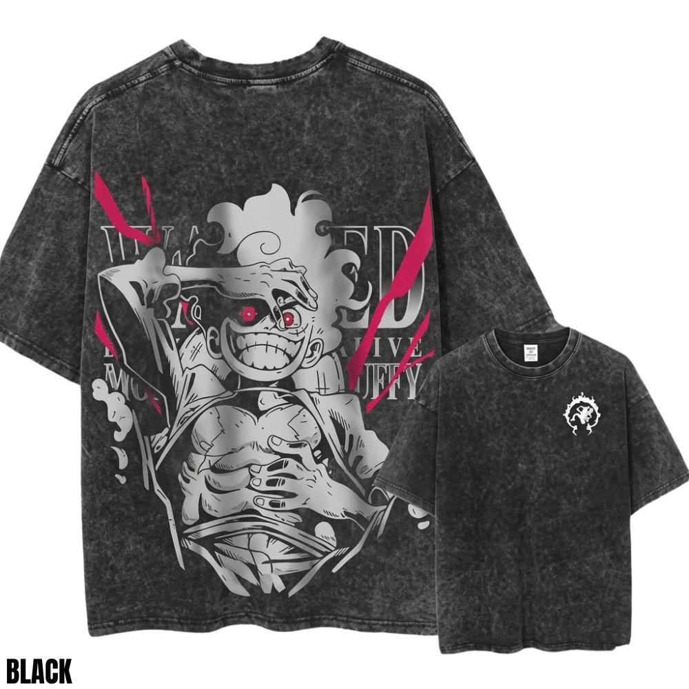 Gear 5 Luffy Graphic Tee: Vintage Wash