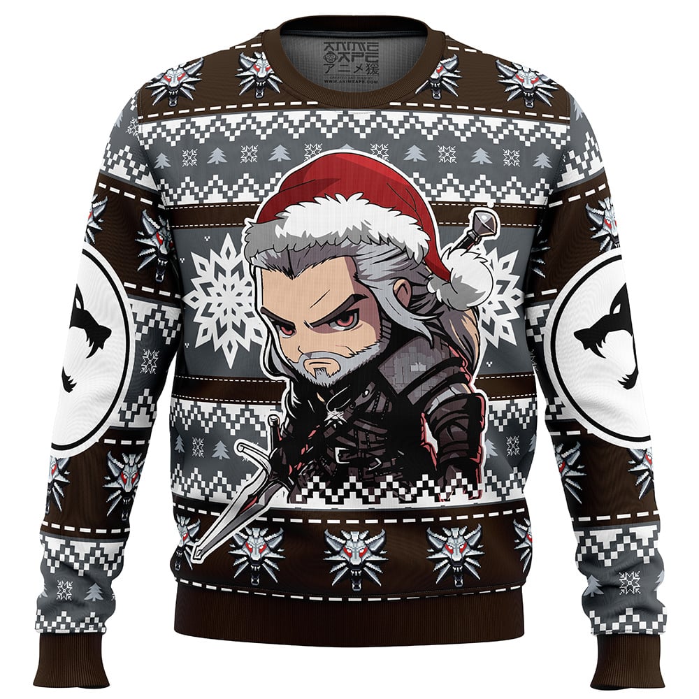 Geralt of Rivia Chibi The Witcher Ugly Christmas Sweater