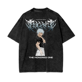 "Satoru Gojo The Honored One Jujutsu Kaisen" Vintage Washed Oversized T-Shirt -