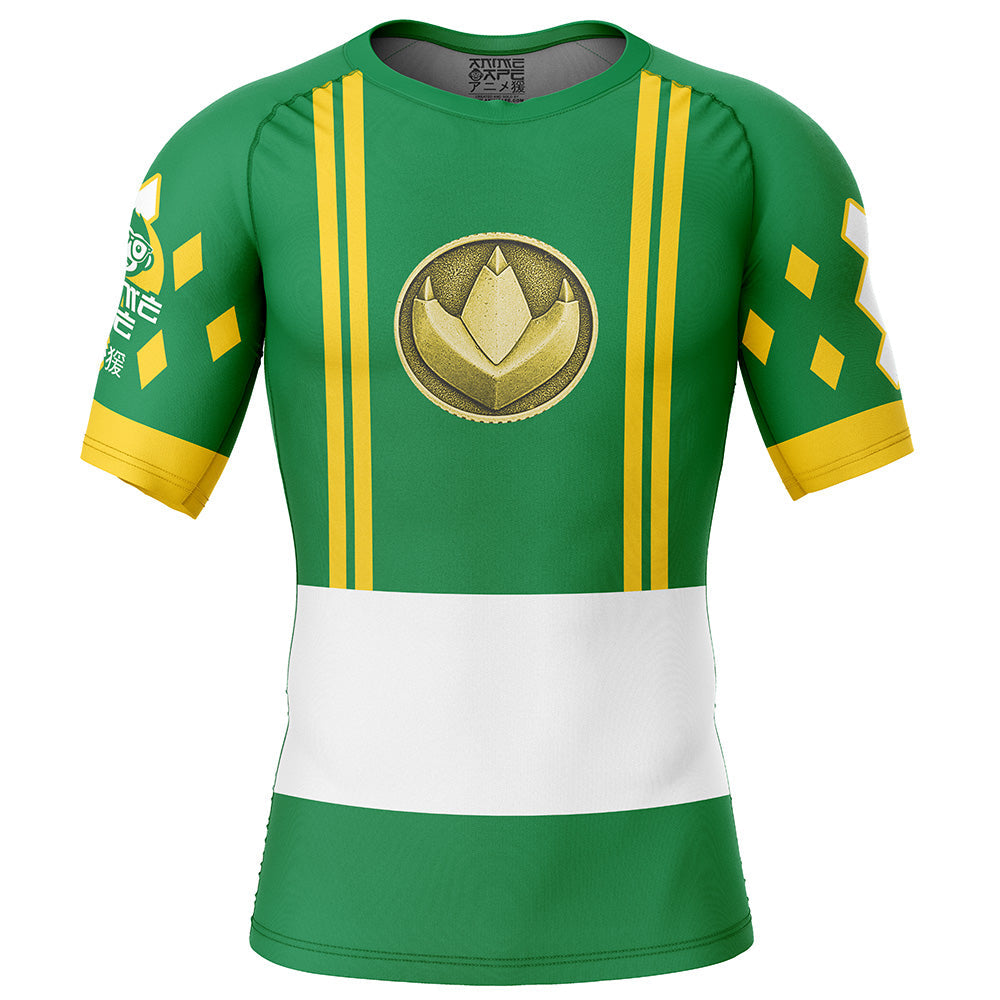 Green Ranger Ninjetti Rangers Short Sleeve Rash Guard Compression Shirt