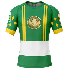 Green Ranger Ninjetti Rangers Short Sleeve Rash Guard Compression Shirt