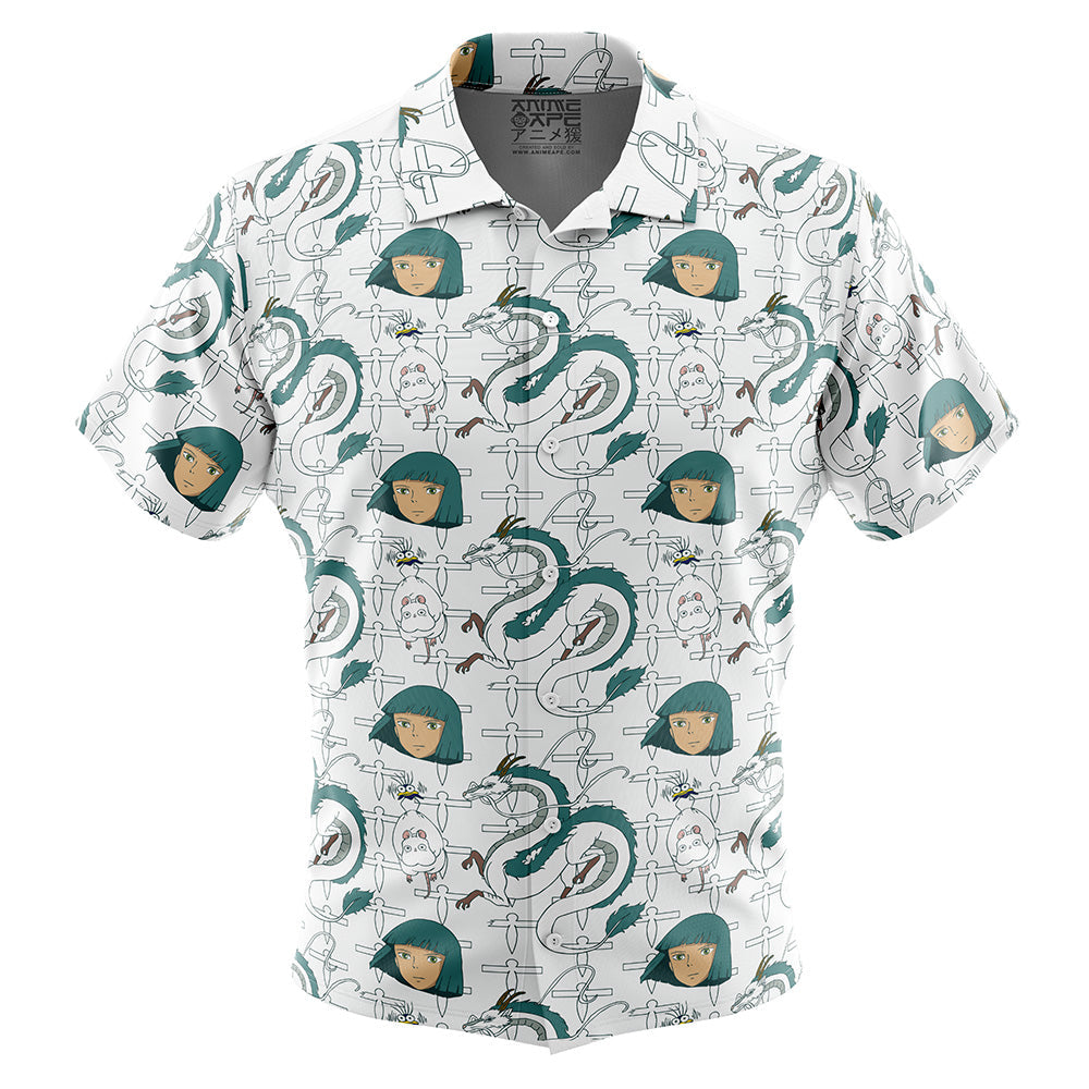 Haku Spirited Away Button Up Hawaiian Shirt