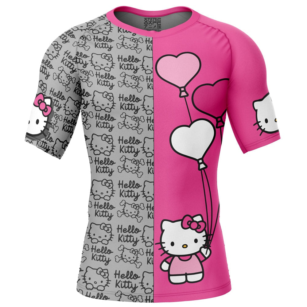 Hello Kitty Sanrio Short Sleeve Rash Guard Compression Shirt