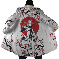 Nine-Tails Chakra Mode Cherry Blossom Shippuden Dream Cloak Coat