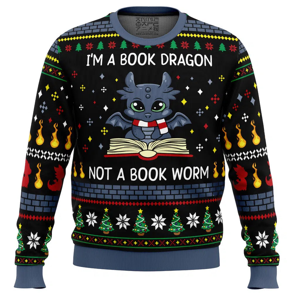 I'm A Book Dragon Ugly Christmas Sweater