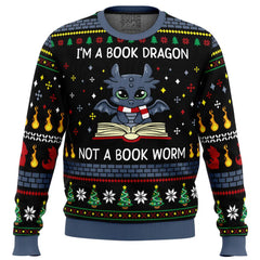 I'm A Book Dragon Ugly Christmas Sweater