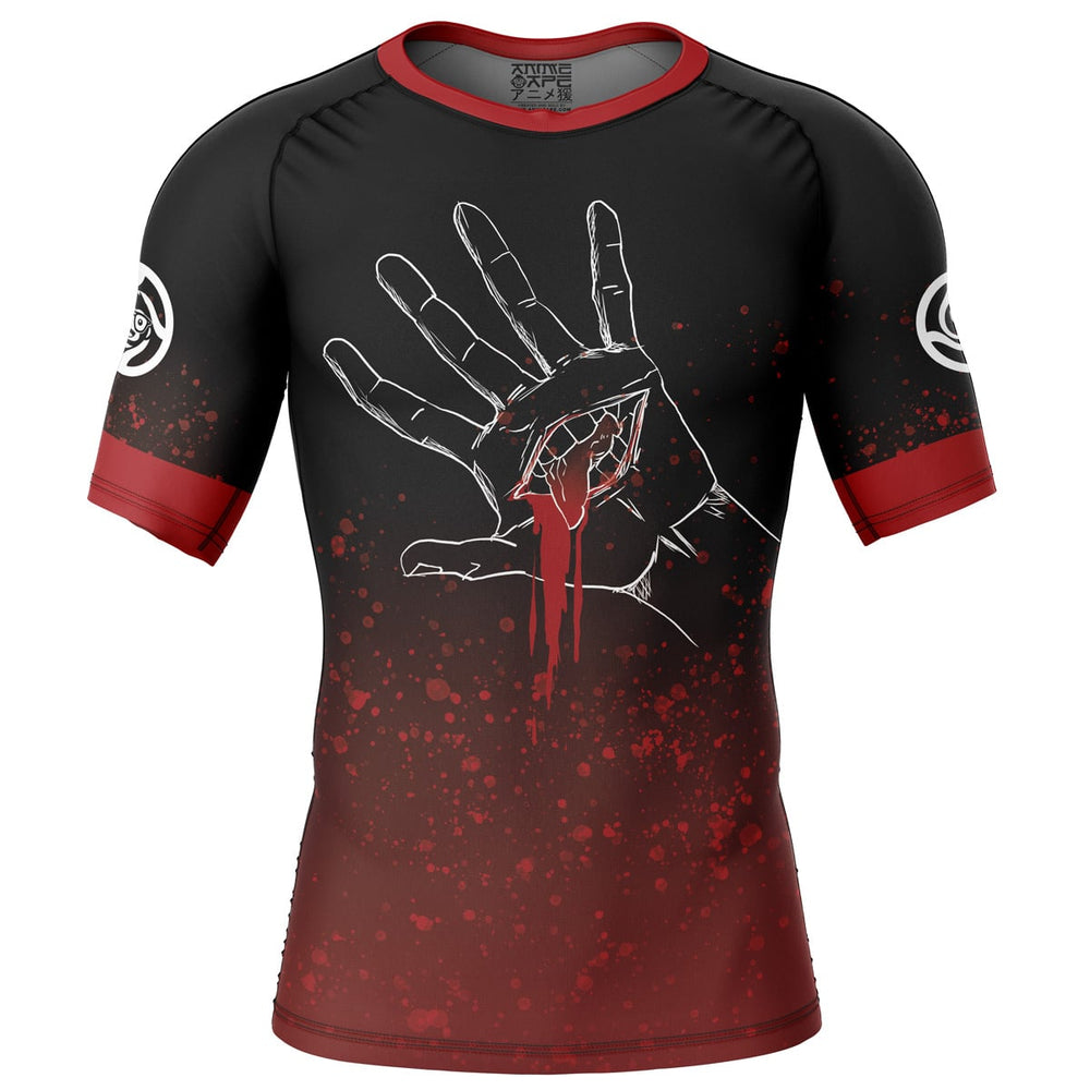 Itadori Yuji Hand Jujutsu Kaisen Short Sleeve Rash Guard Compression Shirt