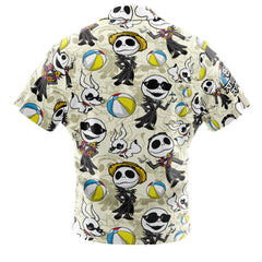 Jack Skellington Summer Vacation The Night Before Christmas Button Up Hawaiian Shirt