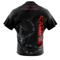 Johnny Silverhand Tattoo Cyberpunk Button Up Hawaiian Shirt
