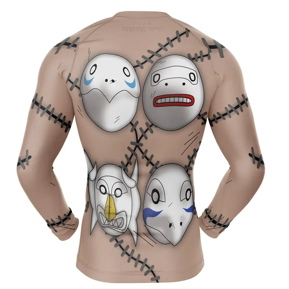 Kakuzu Cosplay Earth Grudge Fear Akatsuki Shippuden Long Sleeve Rash Guard Compression Shirt