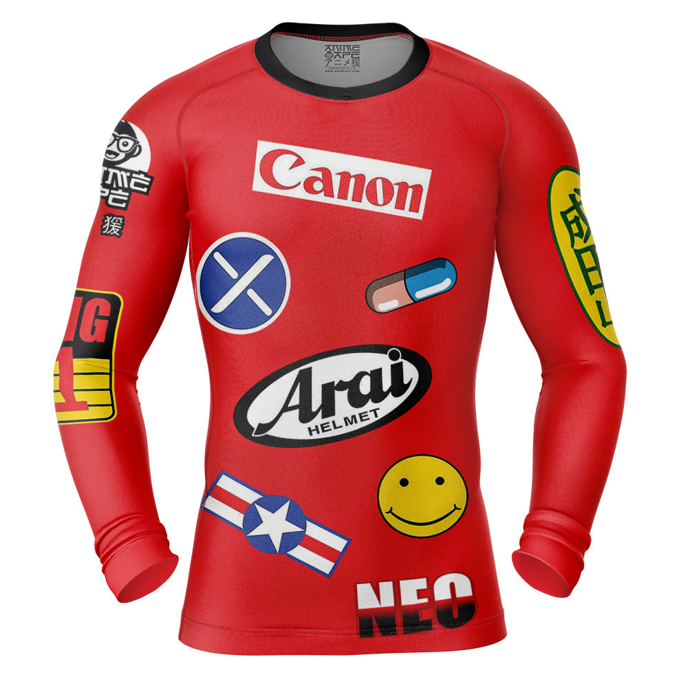 Kaneda Bike Decals Akira Long Sleeve Rash Guard Compression Shirt
