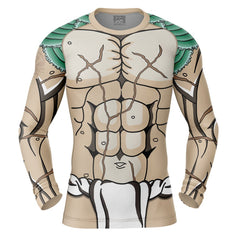 Kaoru Hanayama Baki Long Sleeve Rash Guard Compression Shirt