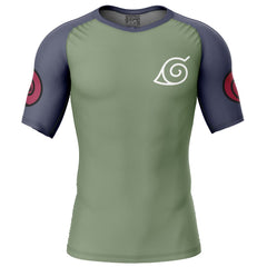 Konohagakure Jonin Uniform Shippuden Short Sleeve Rash Guard Compression Shirt