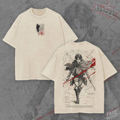 Kitsukai Levi Ackerman Wings of Freedom Heavyweight Graphic Tee Pump Cover