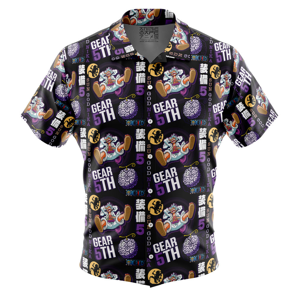 Luffy Gear 5 Sun God Nika V2 One Piece Button Up Hawaiian Shirt