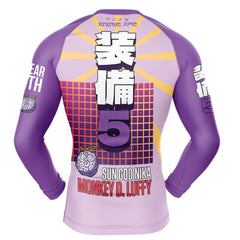 Luffy Gear 5 Sun God Nika v2 One Piece Long Sleeve Rash Guard Compression Shirt