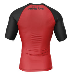 Luffy Straw Hat Pirates V2 One Piece Short Sleeve Rash Guard Compression Shirt