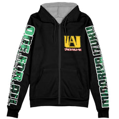 Midoriya Izuku Black My Hero Academia Streetwear Zip Hoodie Jacket
