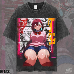 Kitsukai Momo Ayase Dandadan Pump Cover Oversized Vintage Wash Heavyweight Graphic Tee