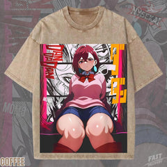 Kitsukai Momo Ayase Dandadan Pump Cover Oversized Vintage Wash Heavyweight Graphic Tee
