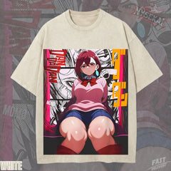 Kitsukai Momo Ayase Dandadan Pump Cover Oversized Vintage Wash Heavyweight Graphic Tee